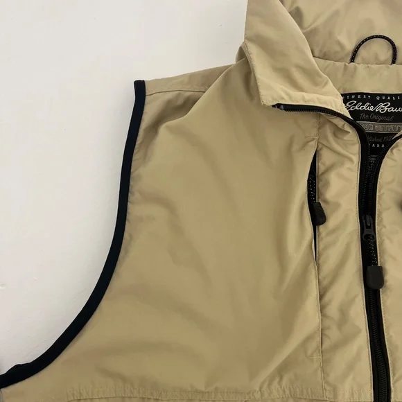 Eddie Bauer Mens Size L Tall Vest Kahki Tan Full Zip Outdoor Outfitter Full Zip‎ - Picture 3 of 16